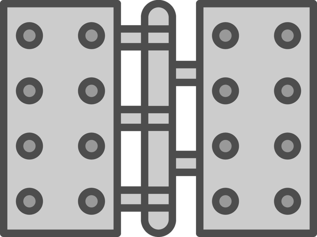 charnière ligne rempli niveaux de gris icône conception vecteur