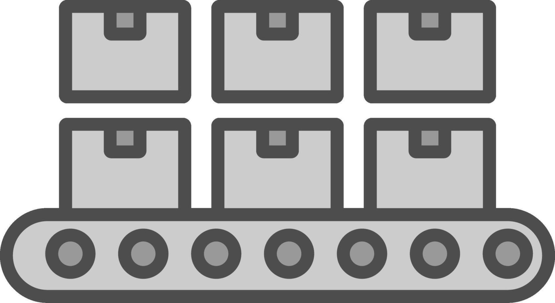 convoyeur ligne rempli niveaux de gris icône conception vecteur