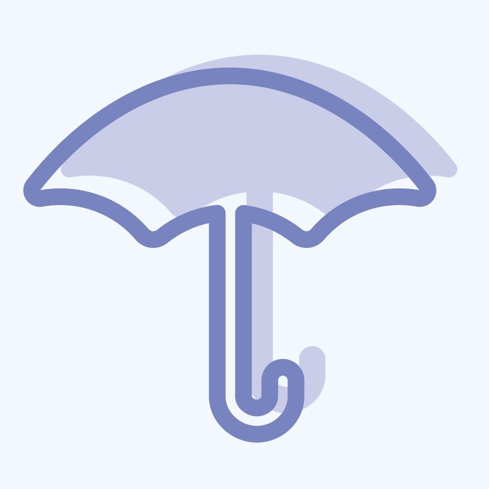 parapluie d'icône - style à deux tons, illustration simple, trait modifiable vecteur