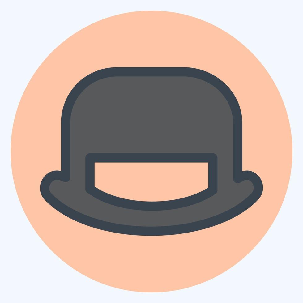 chapeau haut de forme icône - style de compagnon de couleur, illustration simple, trait modifiable vecteur