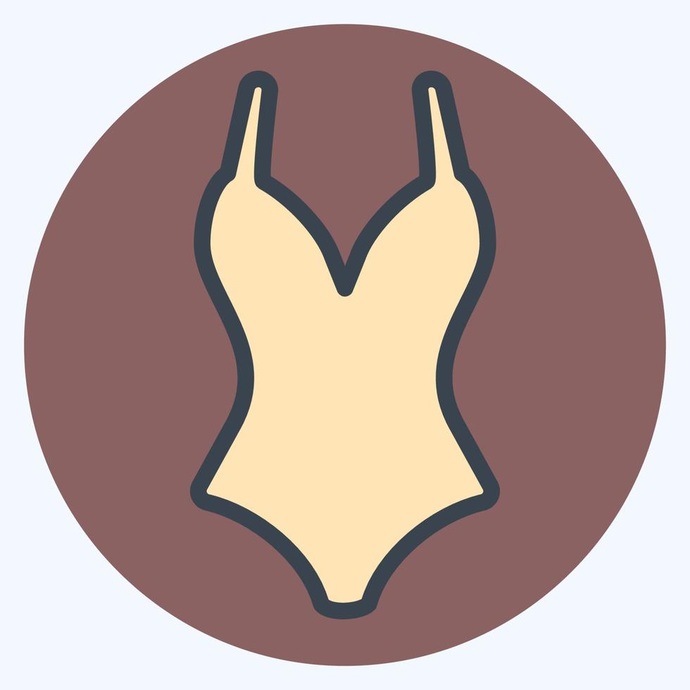 maillot de bain icône 1 - style plat, illustration simple, trait modifiable vecteur