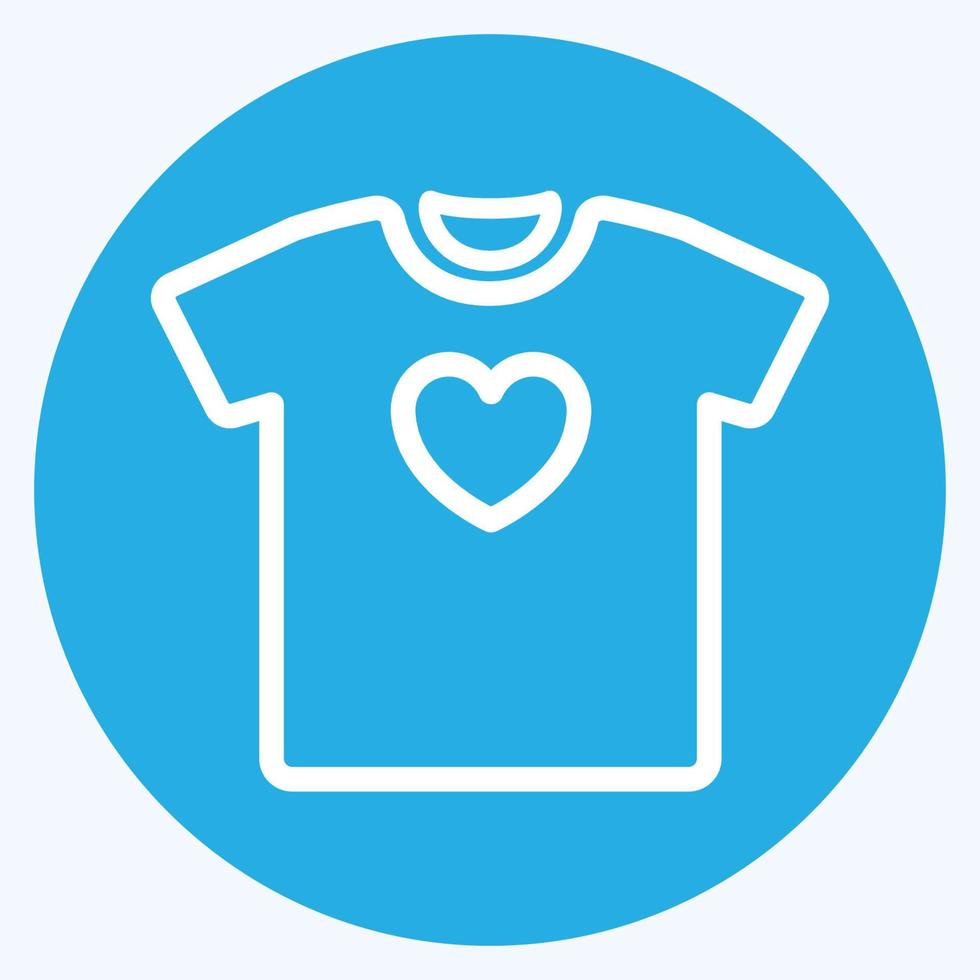 icône t-shirt 2 - style yeux bleus, illustration simple, trait modifiable vecteur