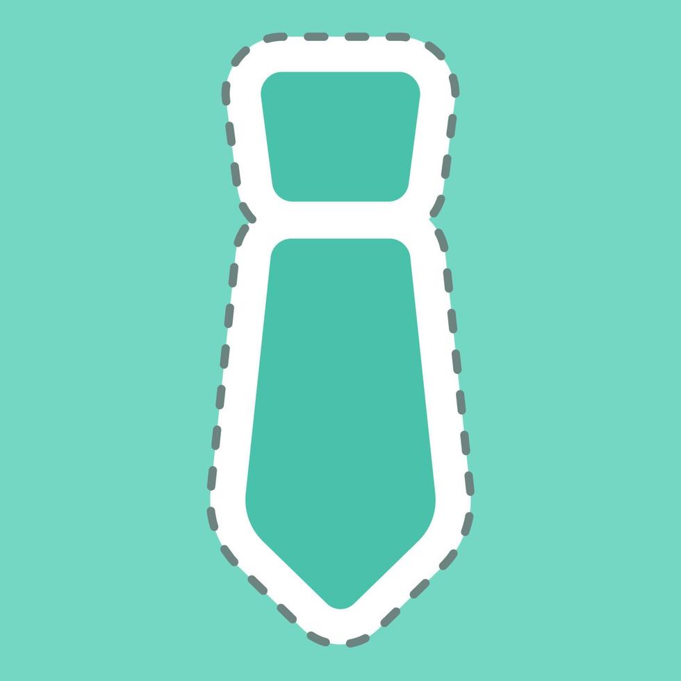 cravate d'autocollant - coupe de ligne, illustration simple, trait modifiable vecteur