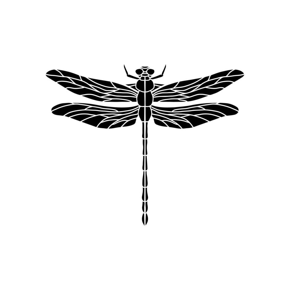 libellule noir et blanc illustration isolé sur blanc Contexte. noir et blanc réaliste main dessin de libellule insecte sur blanc Contexte vecteur