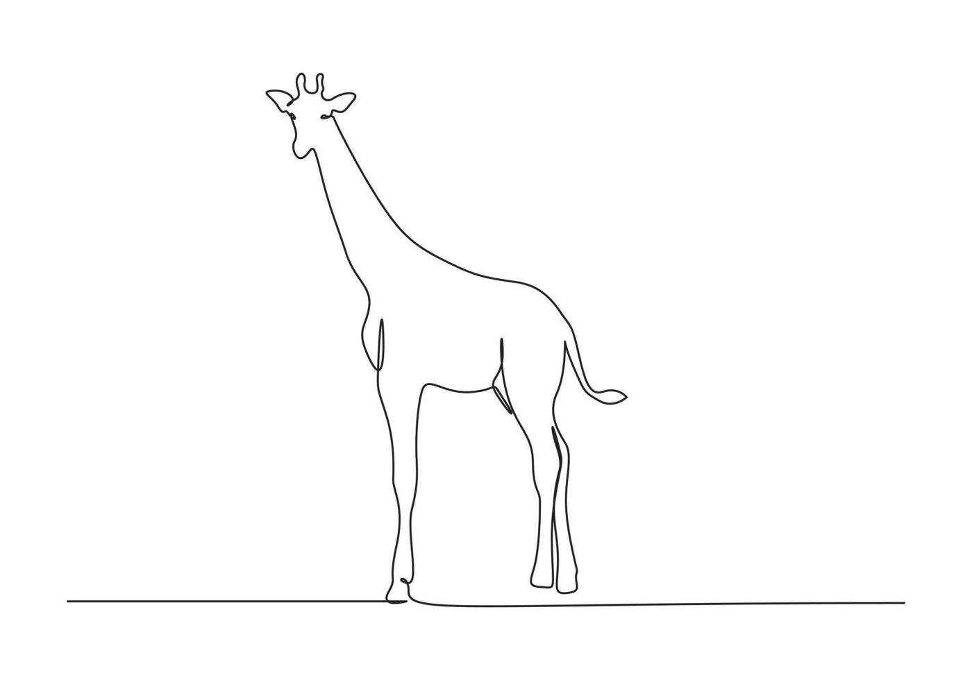girafe dans un continu ligne dessin gratuit illustration vecteur