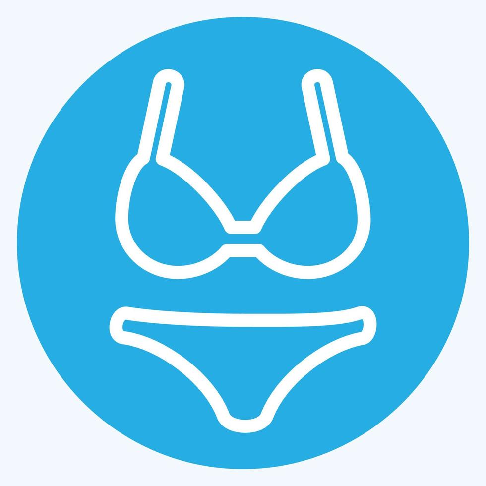 lingerie icône - style yeux bleus, illustration simple, trait modifiable vecteur