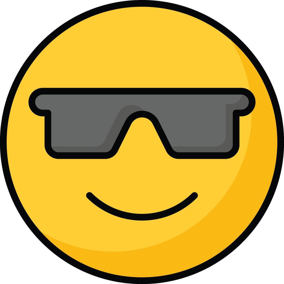 des lunettes sur emoji visage montrant concept icône de cool émoji, fier emoji vecteur