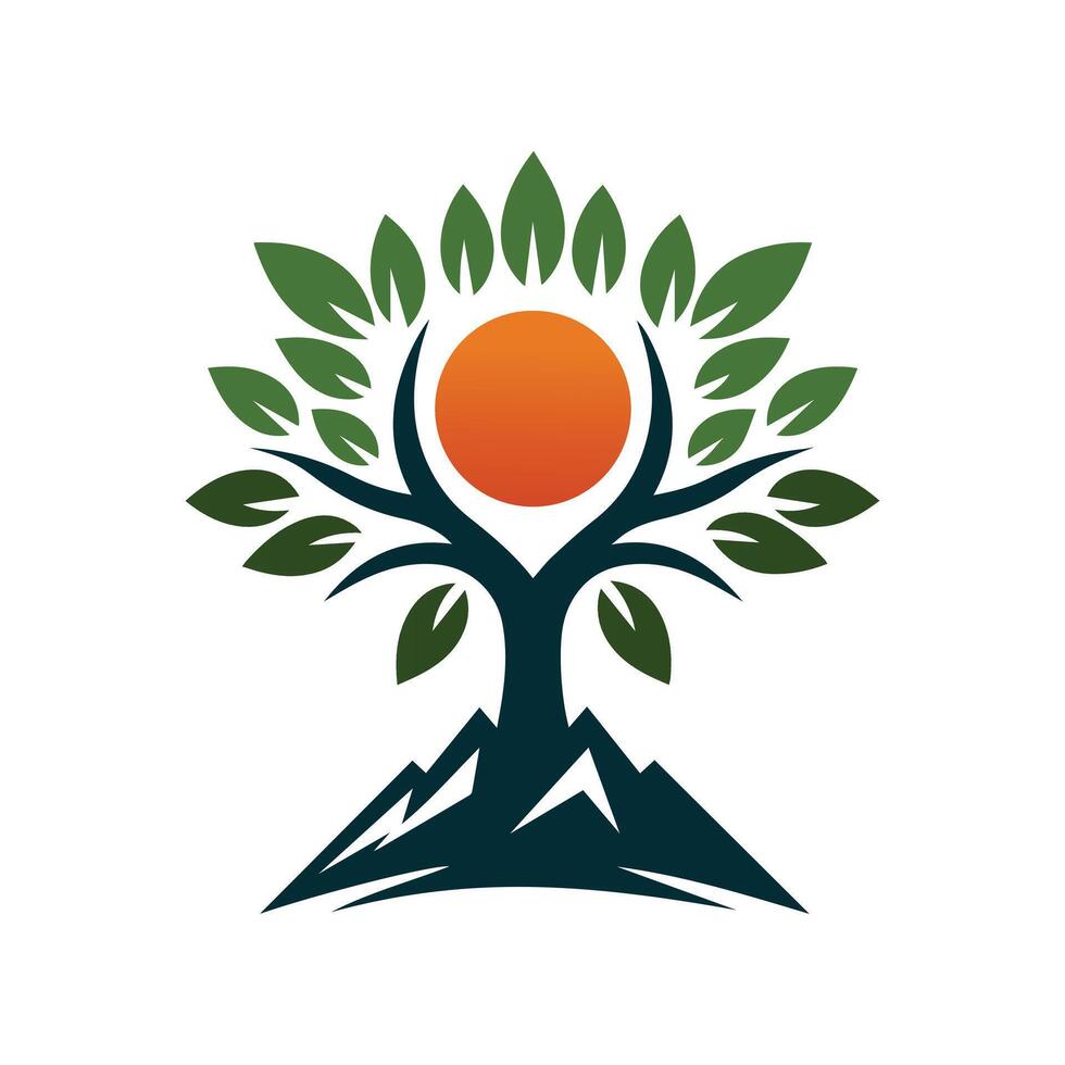 illustration de conception de logo arbre vecteur