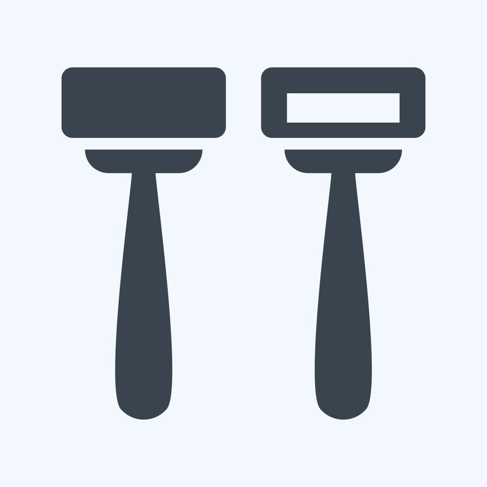 rasoirs icône - style glyphe - illustration simple, trait modifiable. vecteur