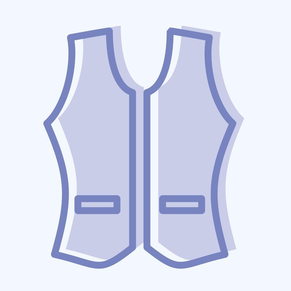 gilet d'icône 1 - style deux tons, illustration simple, trait modifiable vecteur