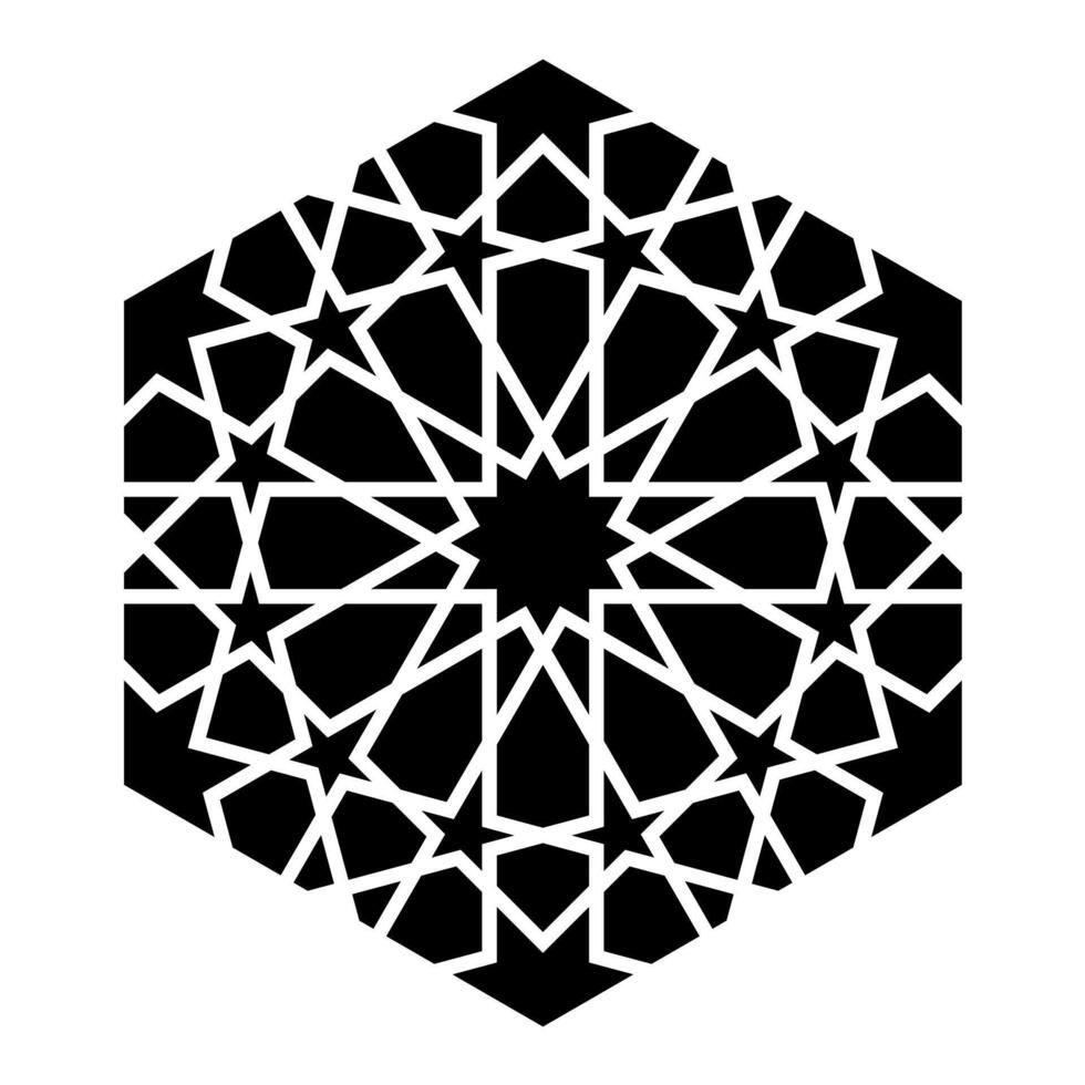 islamique géométrique conception élément illustration noir silhouette isolé sur blanc Contexte. logo icône vecteur