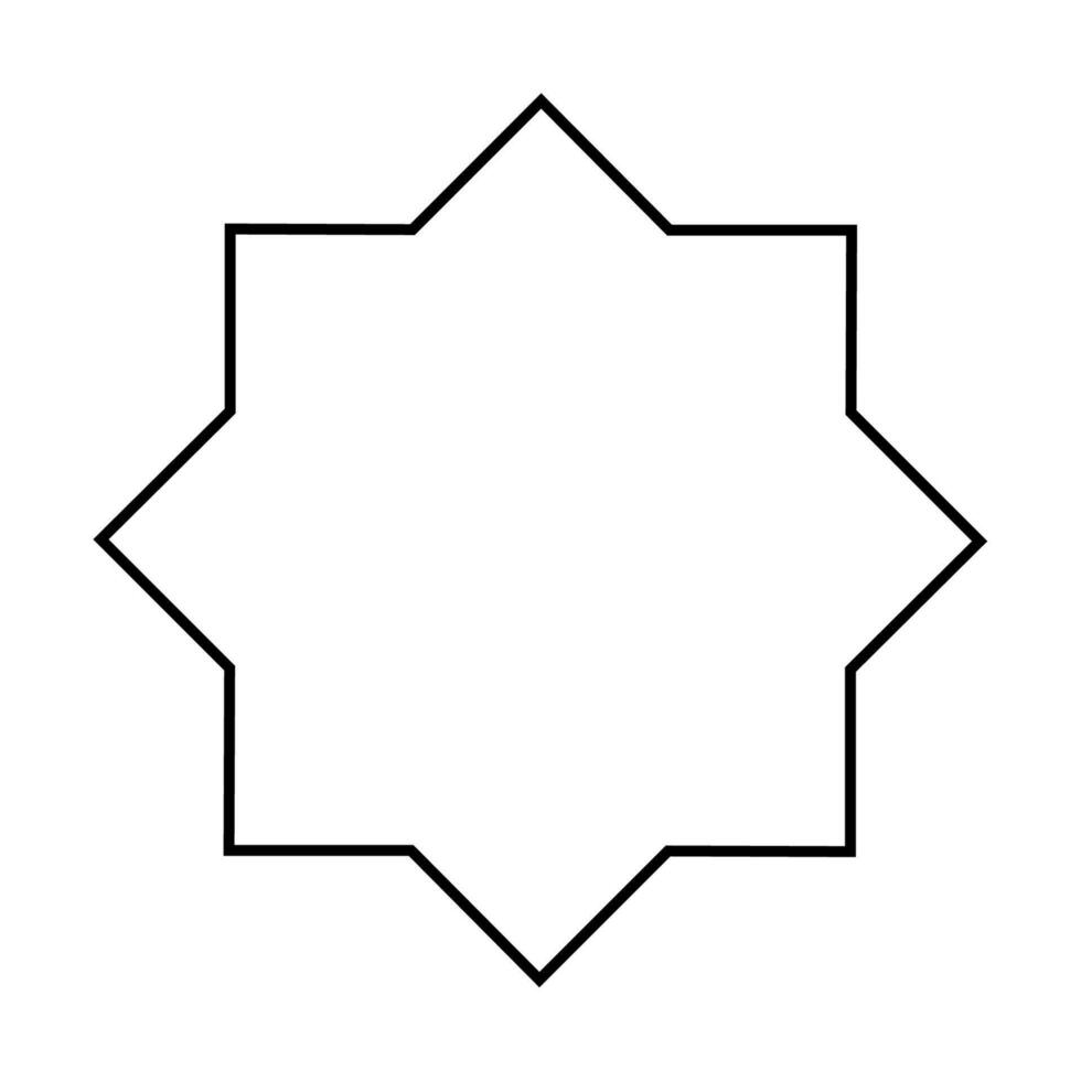 huit pointu étoile icône contour contour géométrique conception élément forme isolé sur blanc Contexte. vecteur