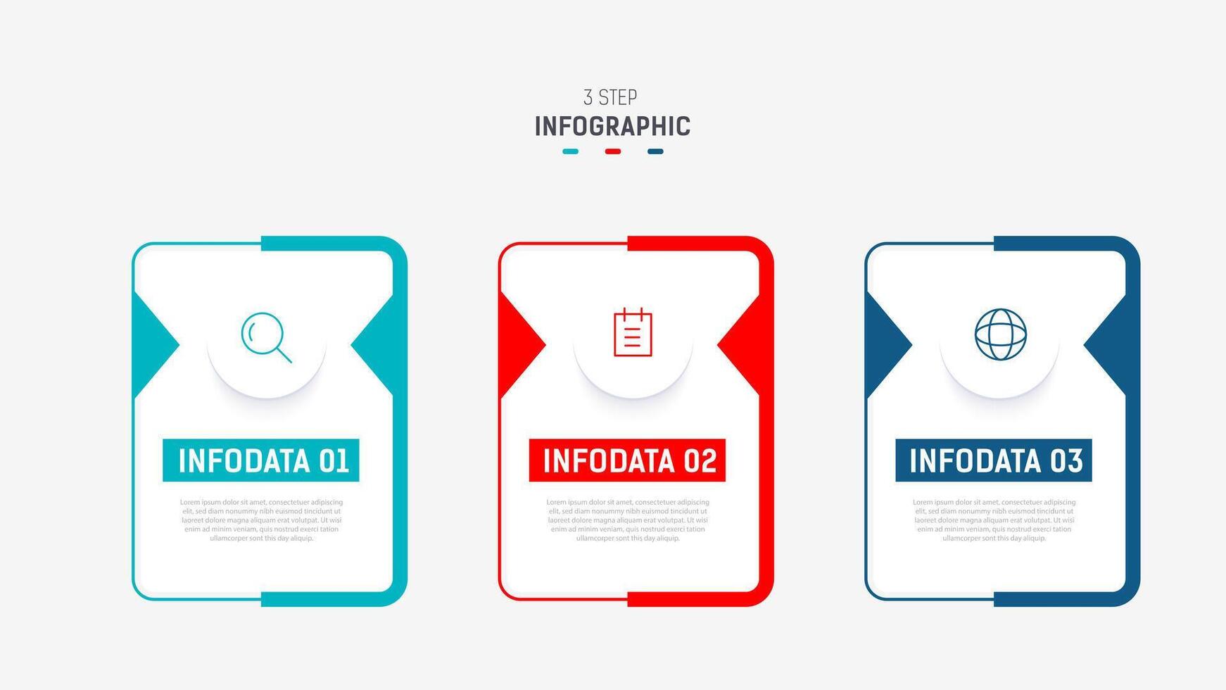 Trois étape infographie étiquette conception modèle avec ligne Icônes. processus pas diagramme, présentations, flux de travail mise en page, bannière, couler graphique, Info graphique illustration. vecteur