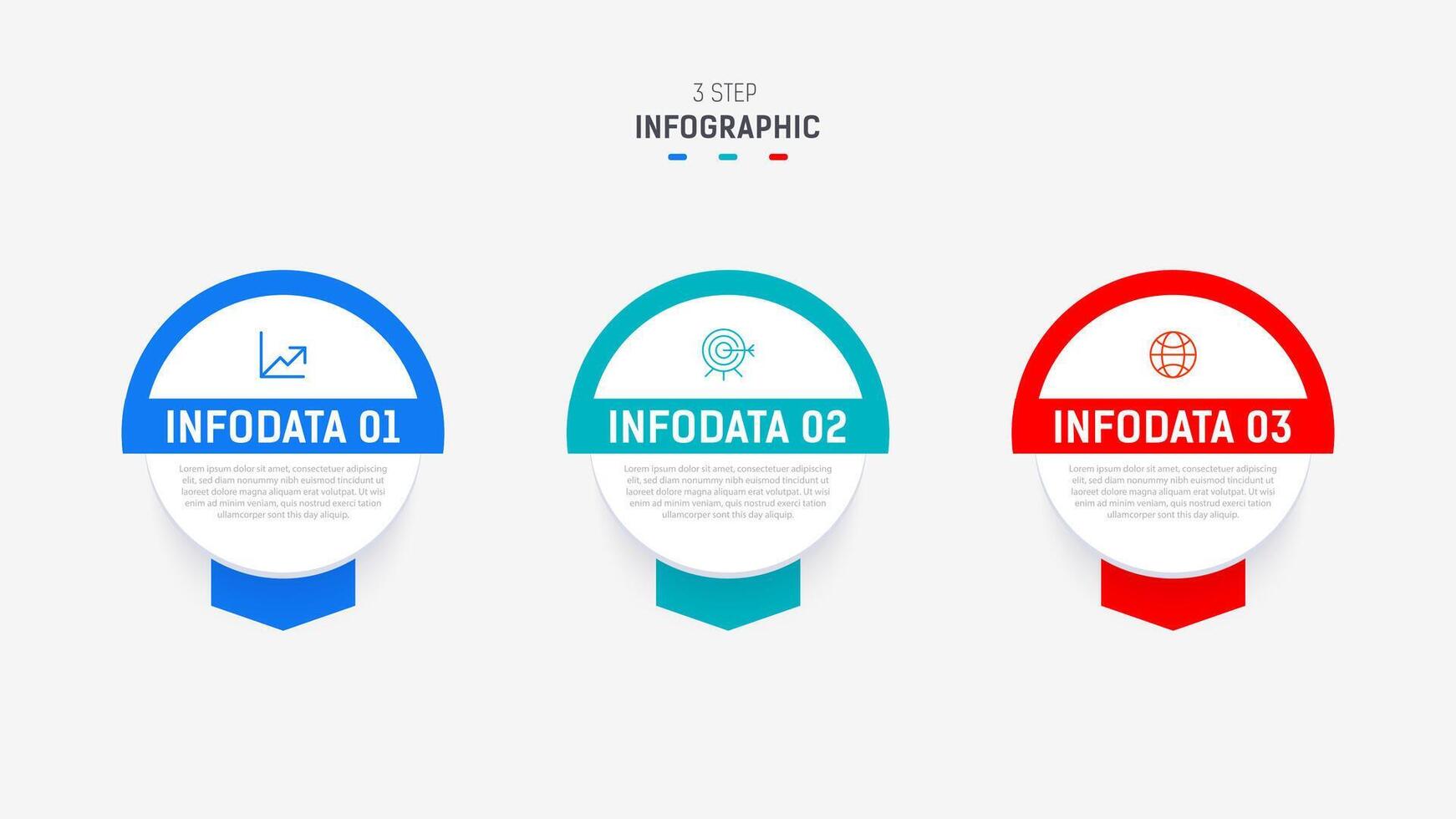 Trois étape infographie étiquette conception modèle avec ligne Icônes. processus pas diagramme, présentations, flux de travail mise en page, bannière, couler graphique, Info graphique illustration. vecteur