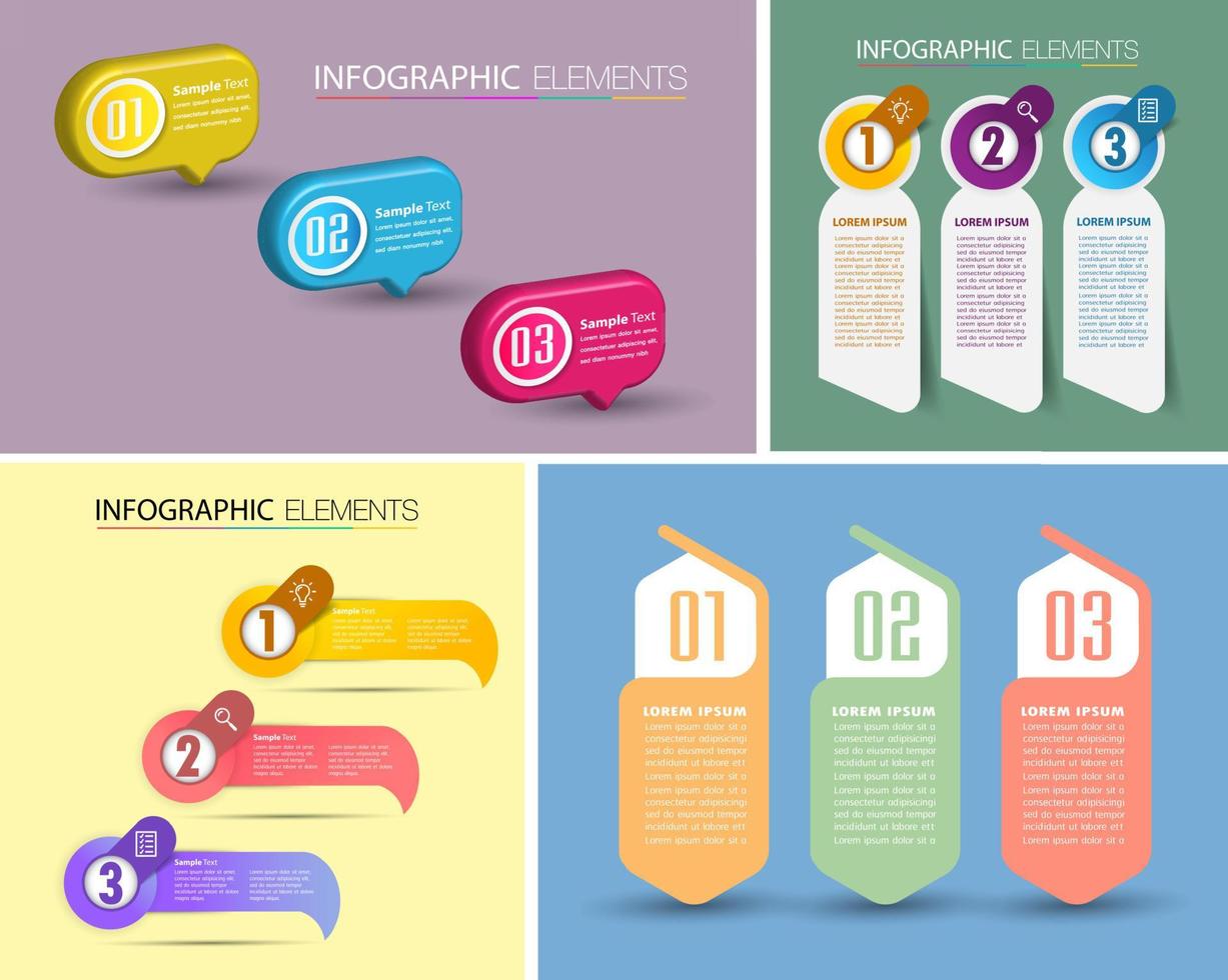 modèle de zone de texte moderne, bannière d'infographie vecteur