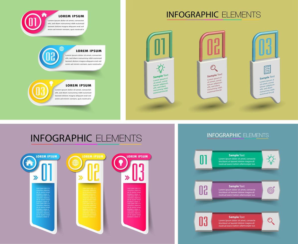 modèle de zone de texte moderne, bannière d'infographie vecteur