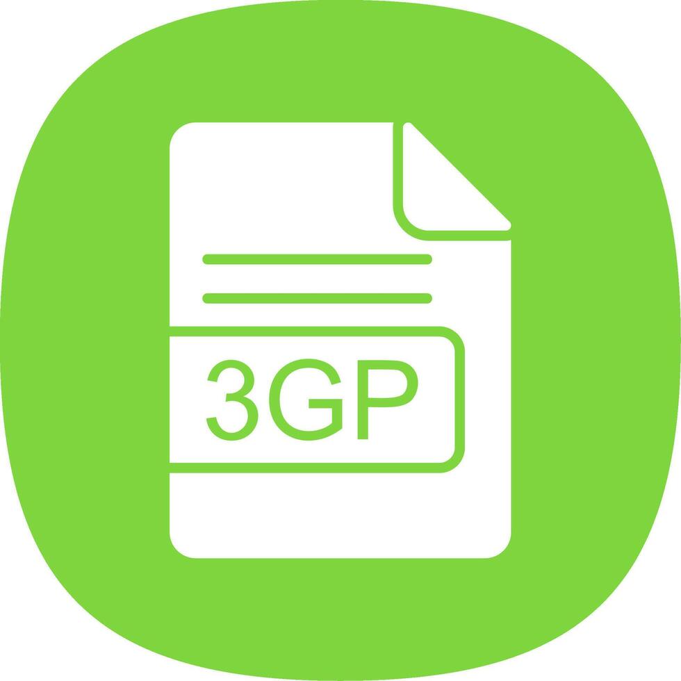 3gp fichier format glyphe courbe icône conception vecteur