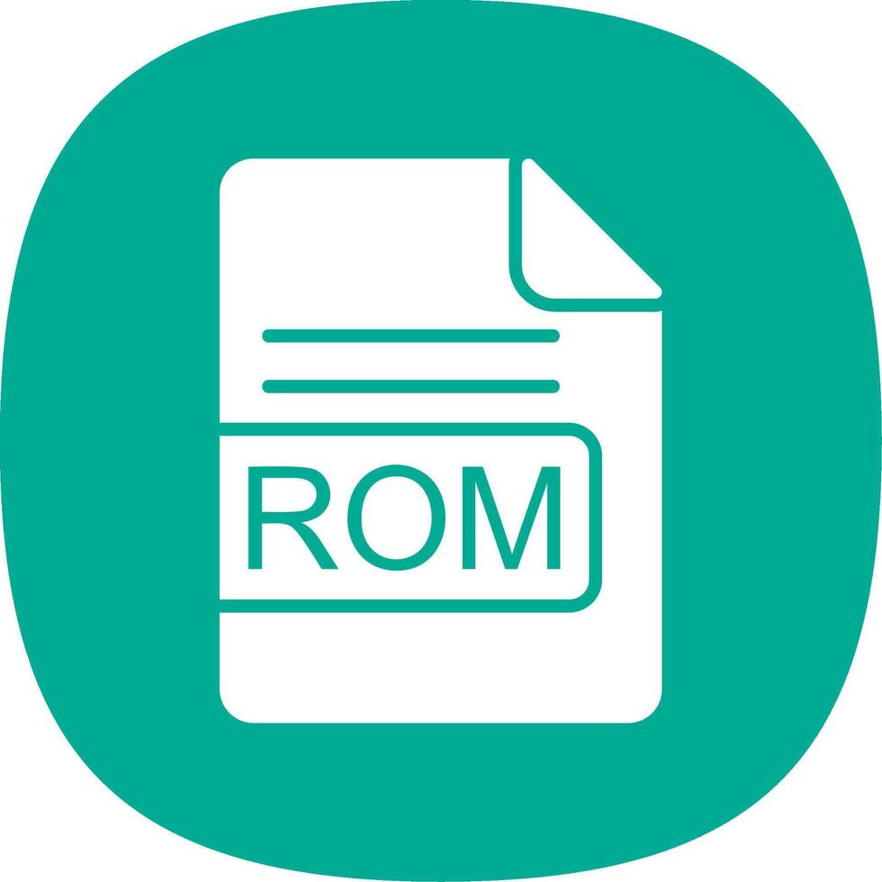 ROM fichier format glyphe courbe icône conception vecteur
