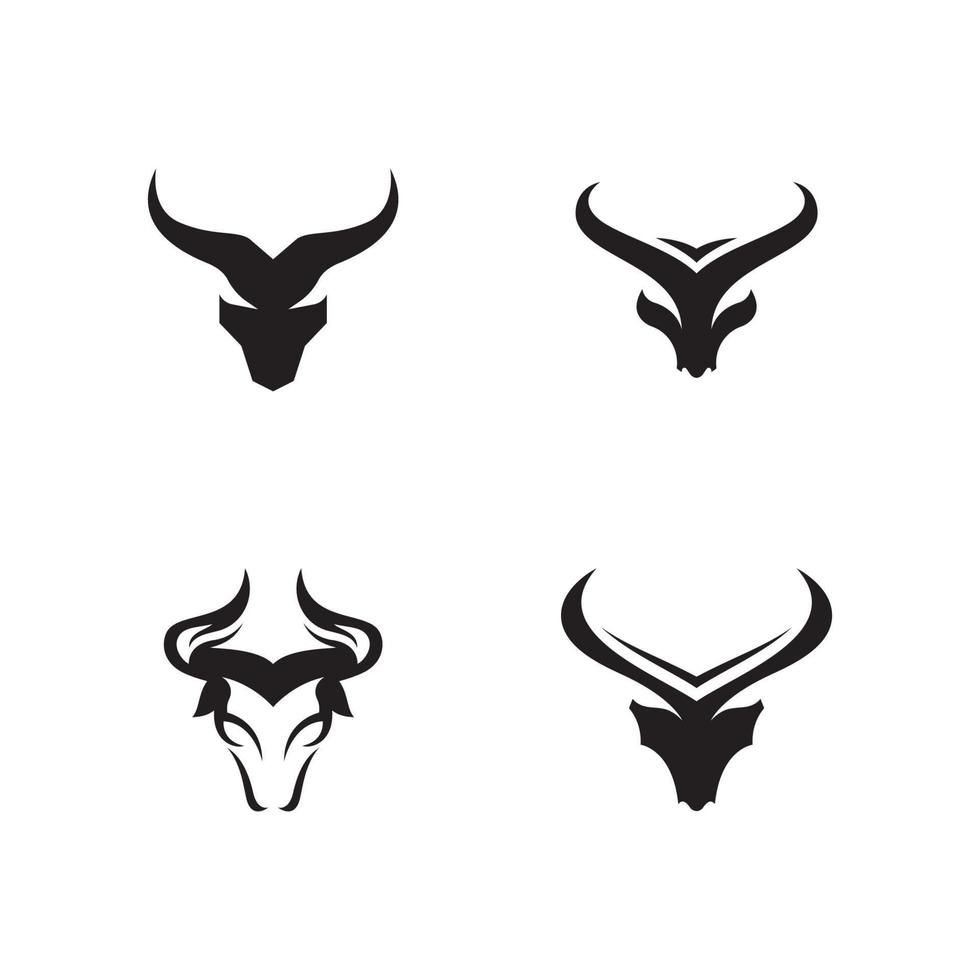 modèle vectoriel de symboles de logo de corne de taureau