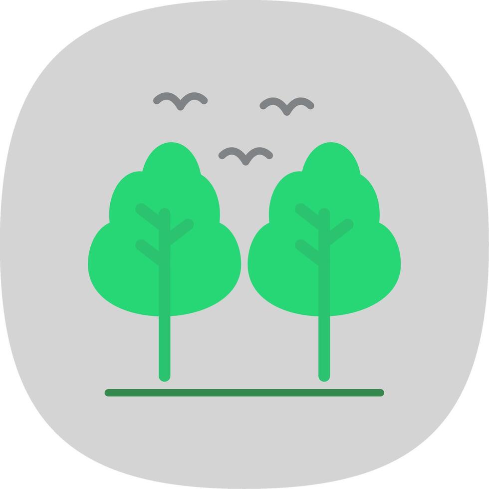 forêt plat courbe icône conception vecteur