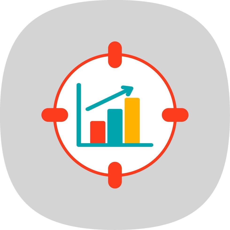 Les données analytique plat courbe icône conception vecteur