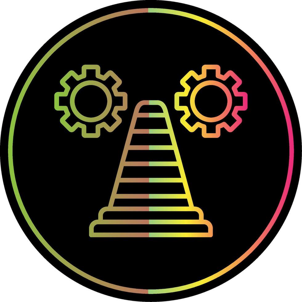 circulation cône ligne pente dû Couleur icône conception vecteur