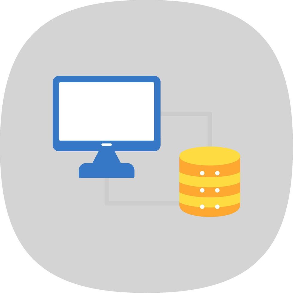base de données plat courbe icône conception vecteur