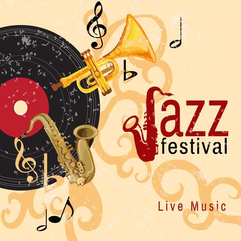 Affiche de concert jazz vecteur