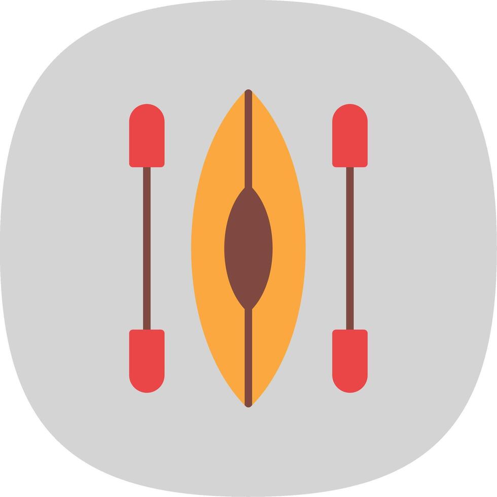 kayak plat courbe icône conception vecteur