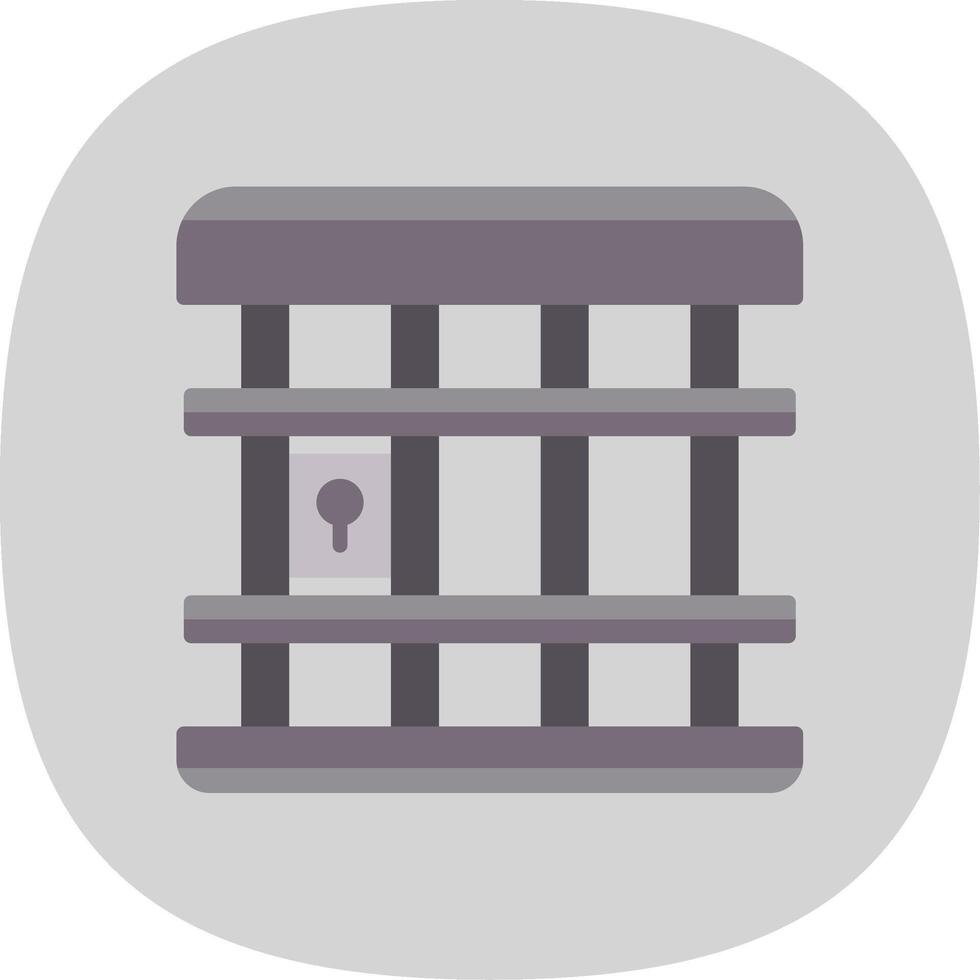 prison plat courbe icône conception vecteur