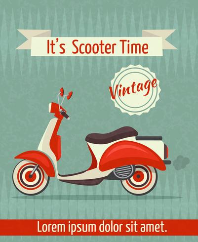 Affiche rétro scooter vecteur