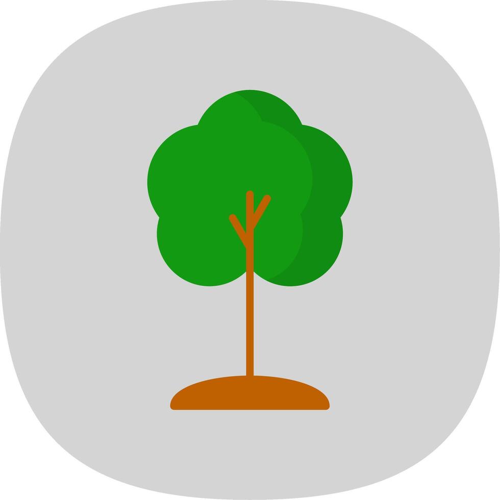 arbre plat courbe icône conception vecteur