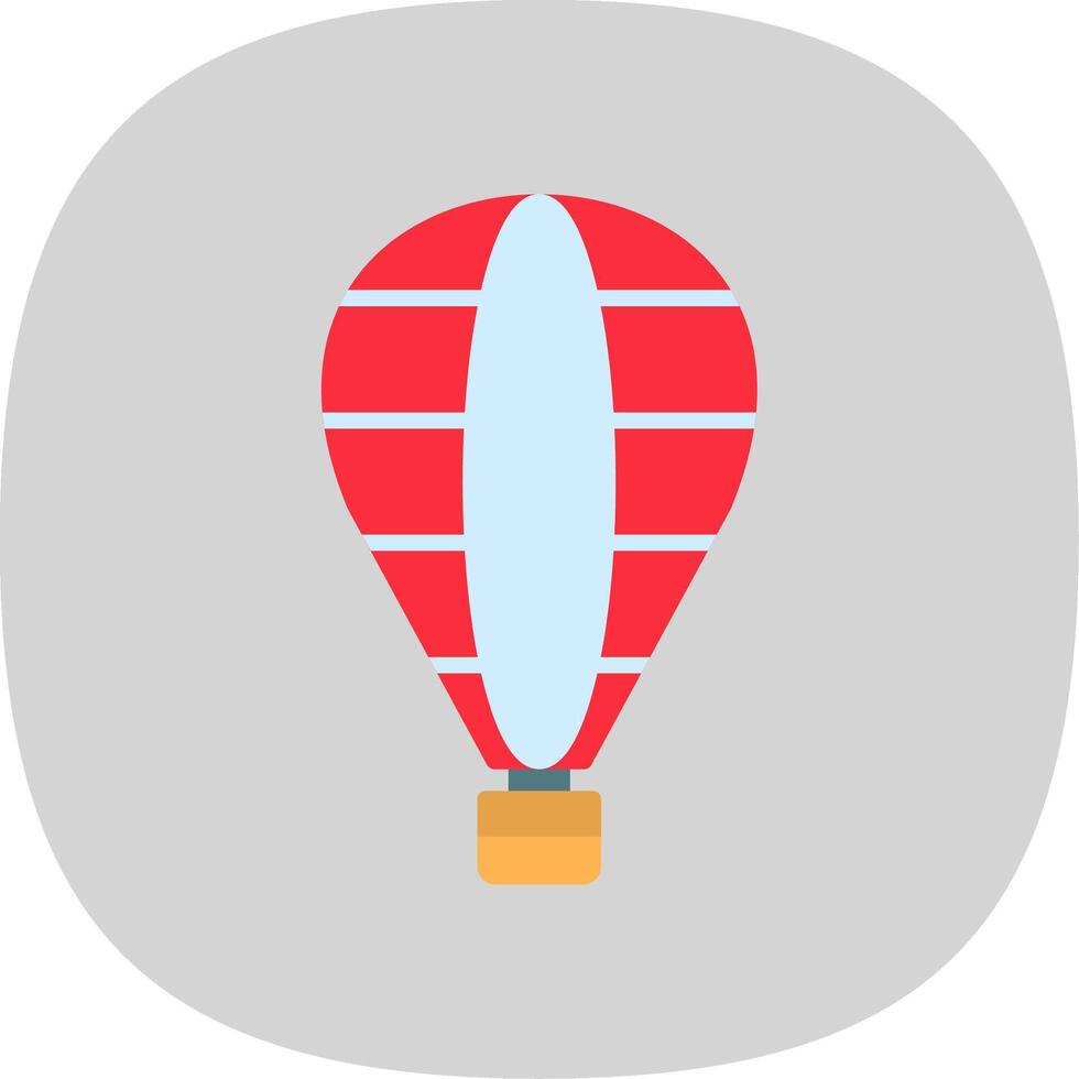 chaud air ballon plat courbe icône conception vecteur