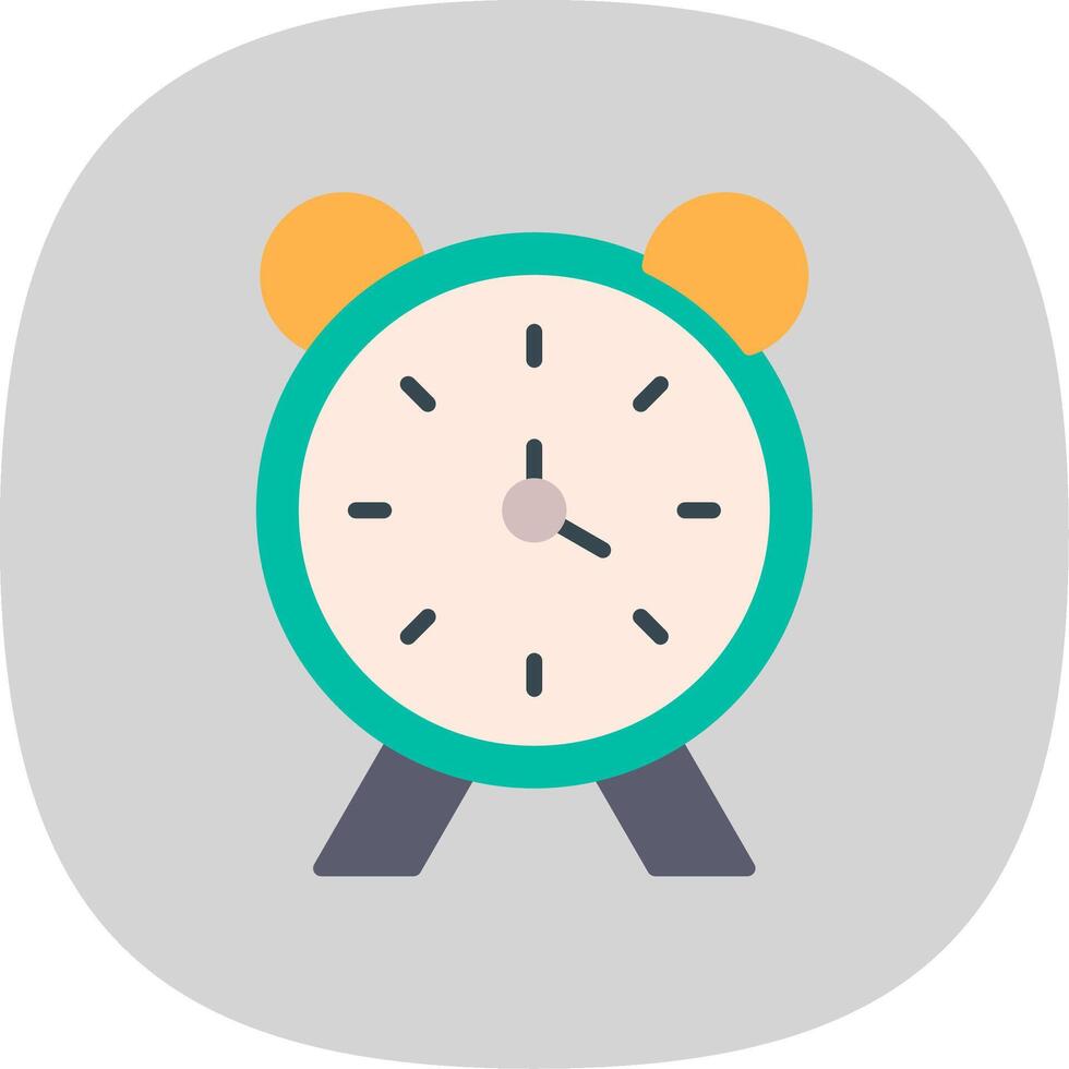 alarme l'horloge plat courbe icône conception vecteur