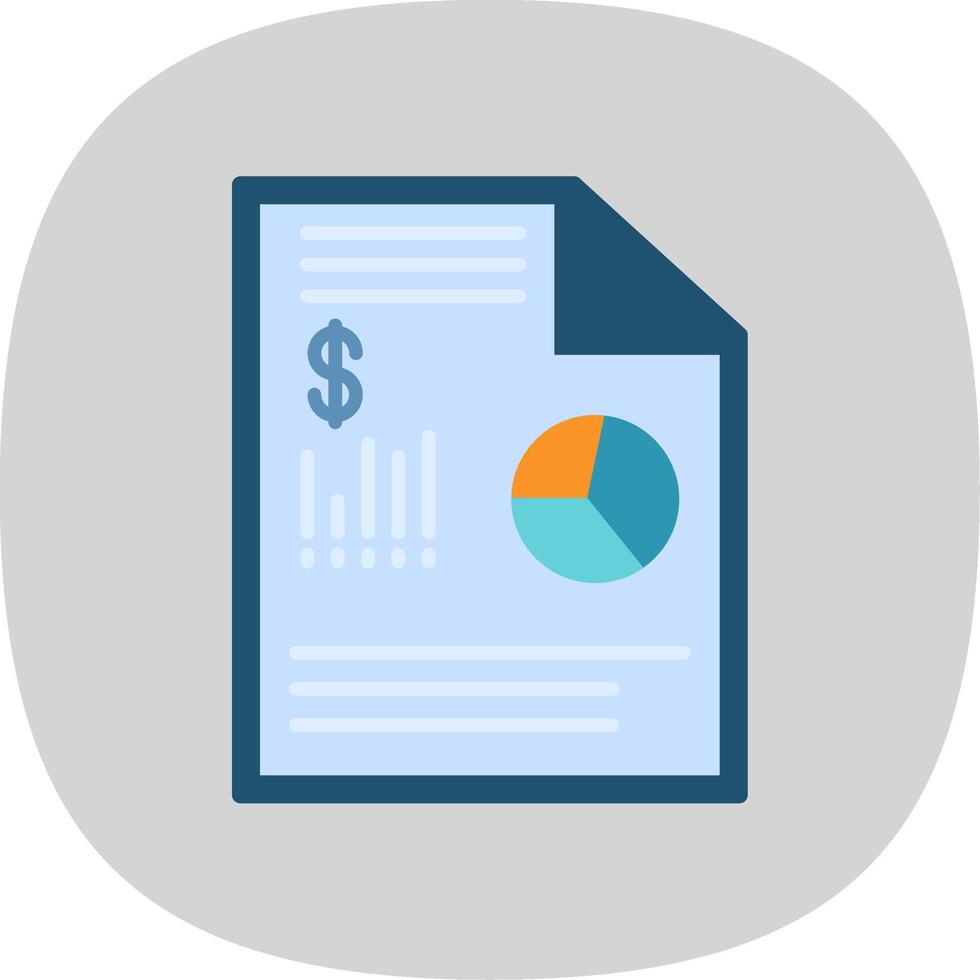 financier Les données plat courbe icône conception vecteur