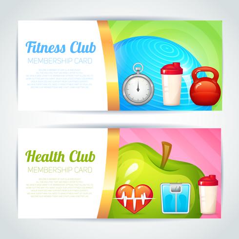 Conception de cartes de club de fitness vecteur