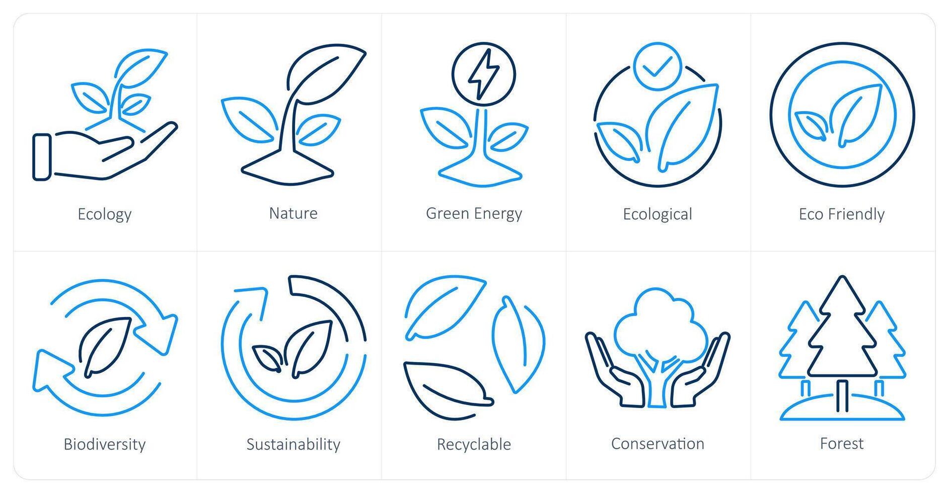 une ensemble de dix écologie Icônes comme écologie, nature, vert énergie vecteur