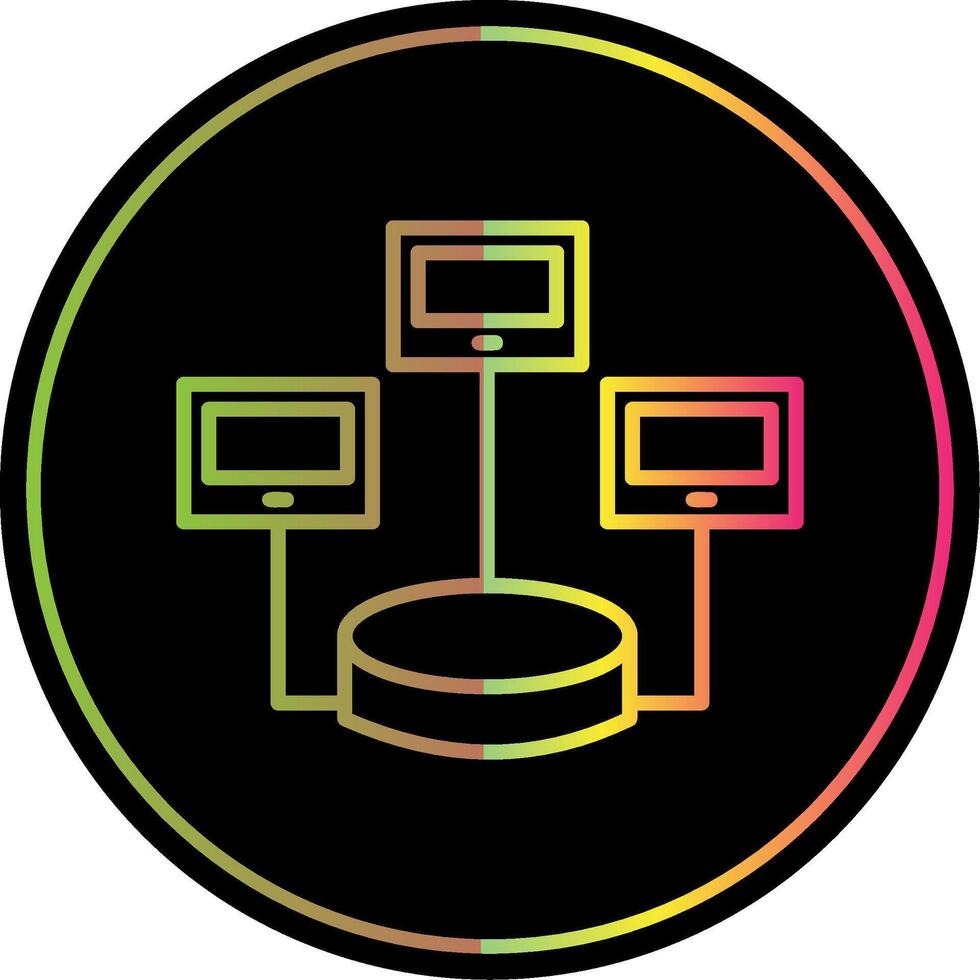 distribué base de données ligne pente dû Couleur icône conception vecteur