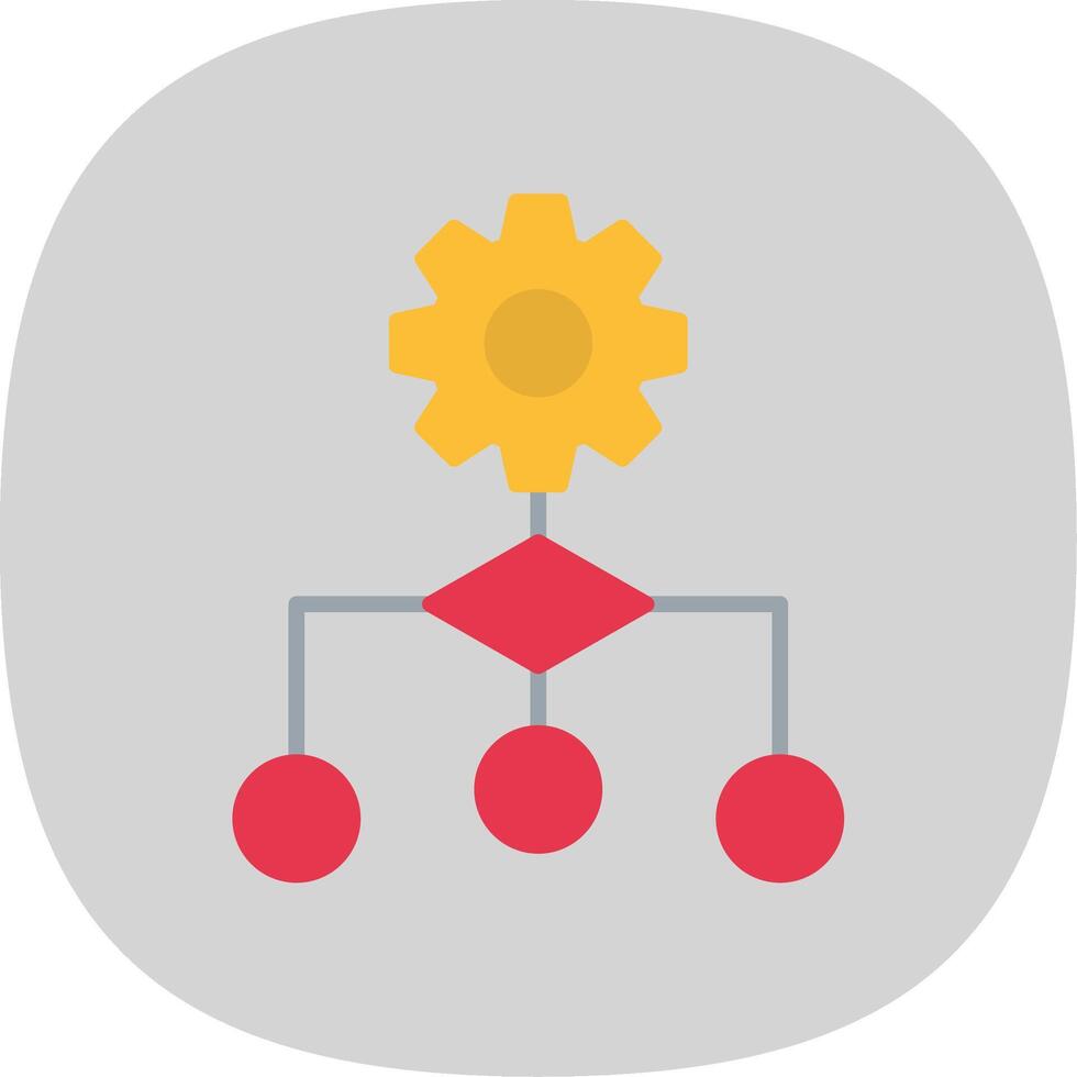 algorithme plat courbe icône conception vecteur