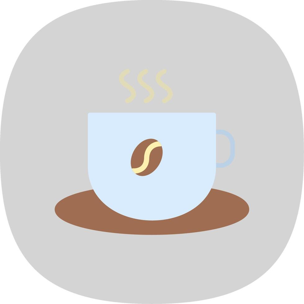 café tasse plat courbe icône conception vecteur
