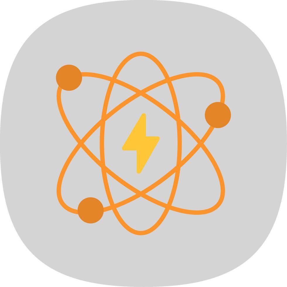 atomique énergie plat courbe icône conception vecteur