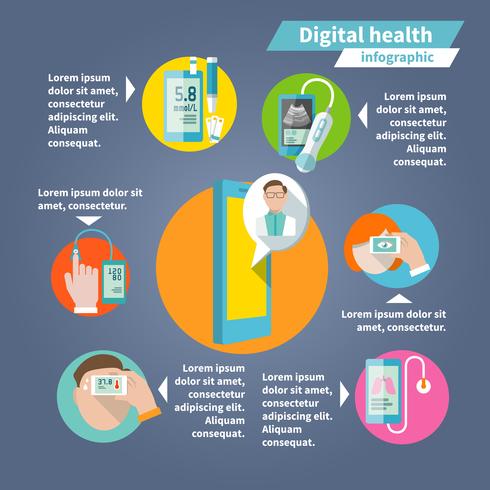 Infographie de santé numérique vecteur