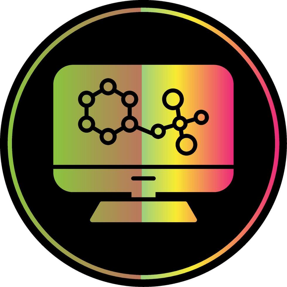 ordinateur écran glyphe dû Couleur icône conception vecteur