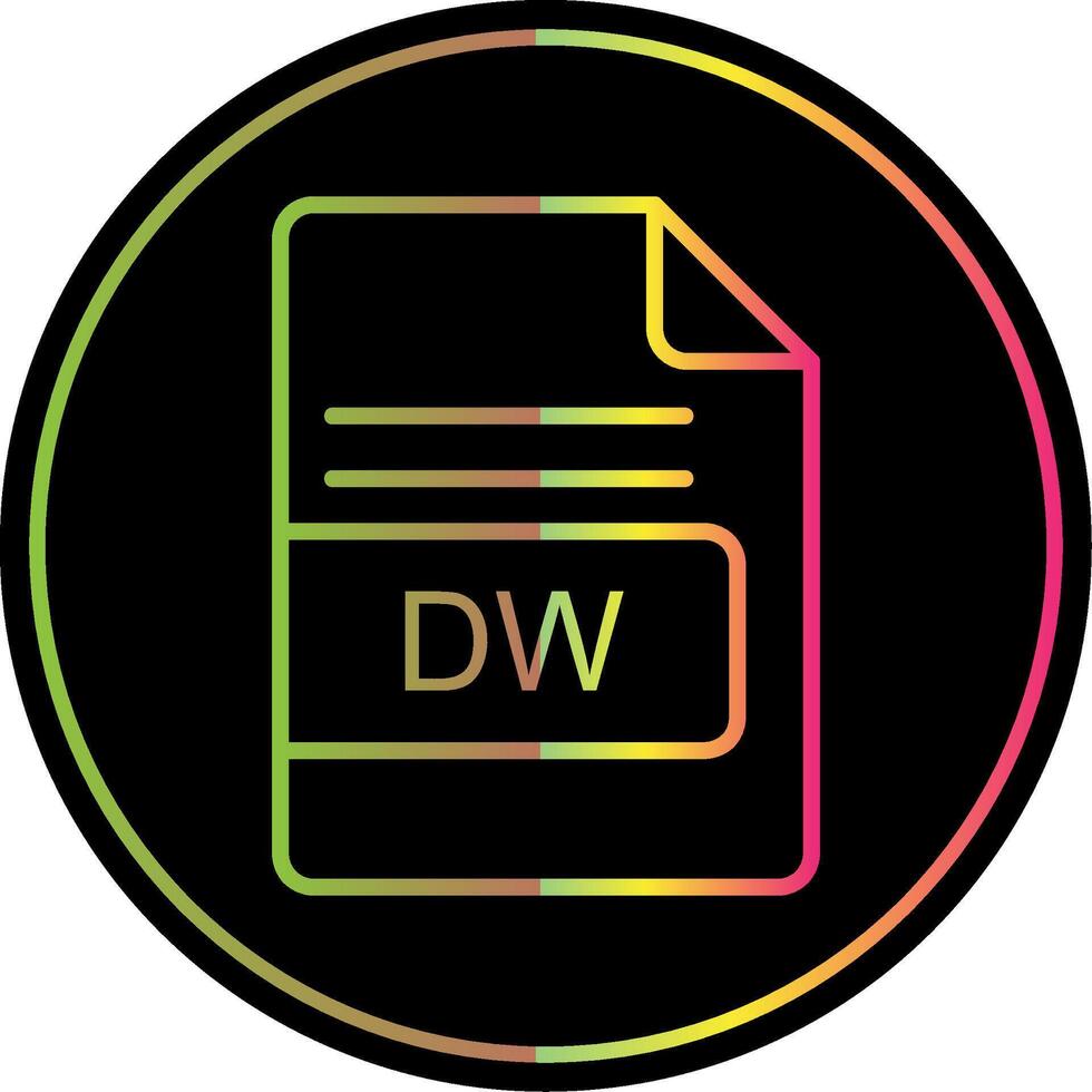 dw fichier format ligne pente dû Couleur icône conception vecteur