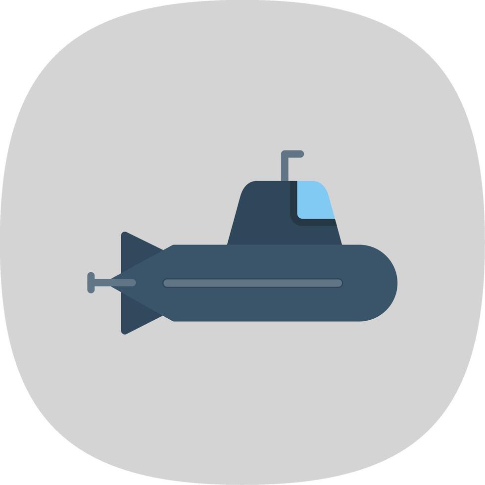 sous-marin plat courbe icône conception vecteur