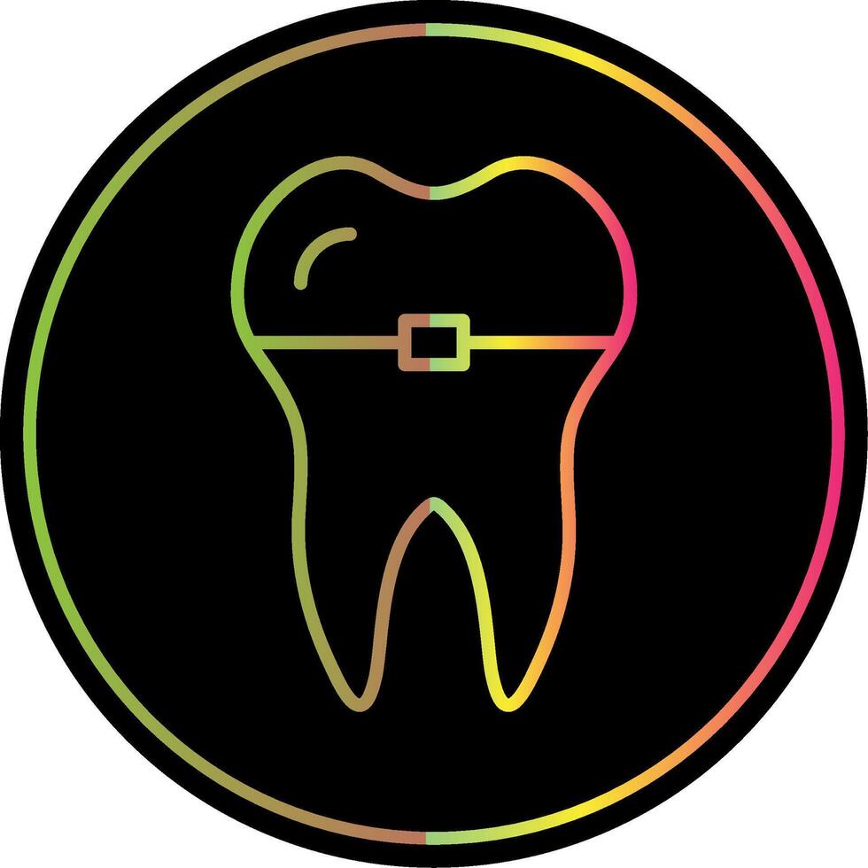 un appareil dentaire ligne pente dû Couleur icône conception vecteur