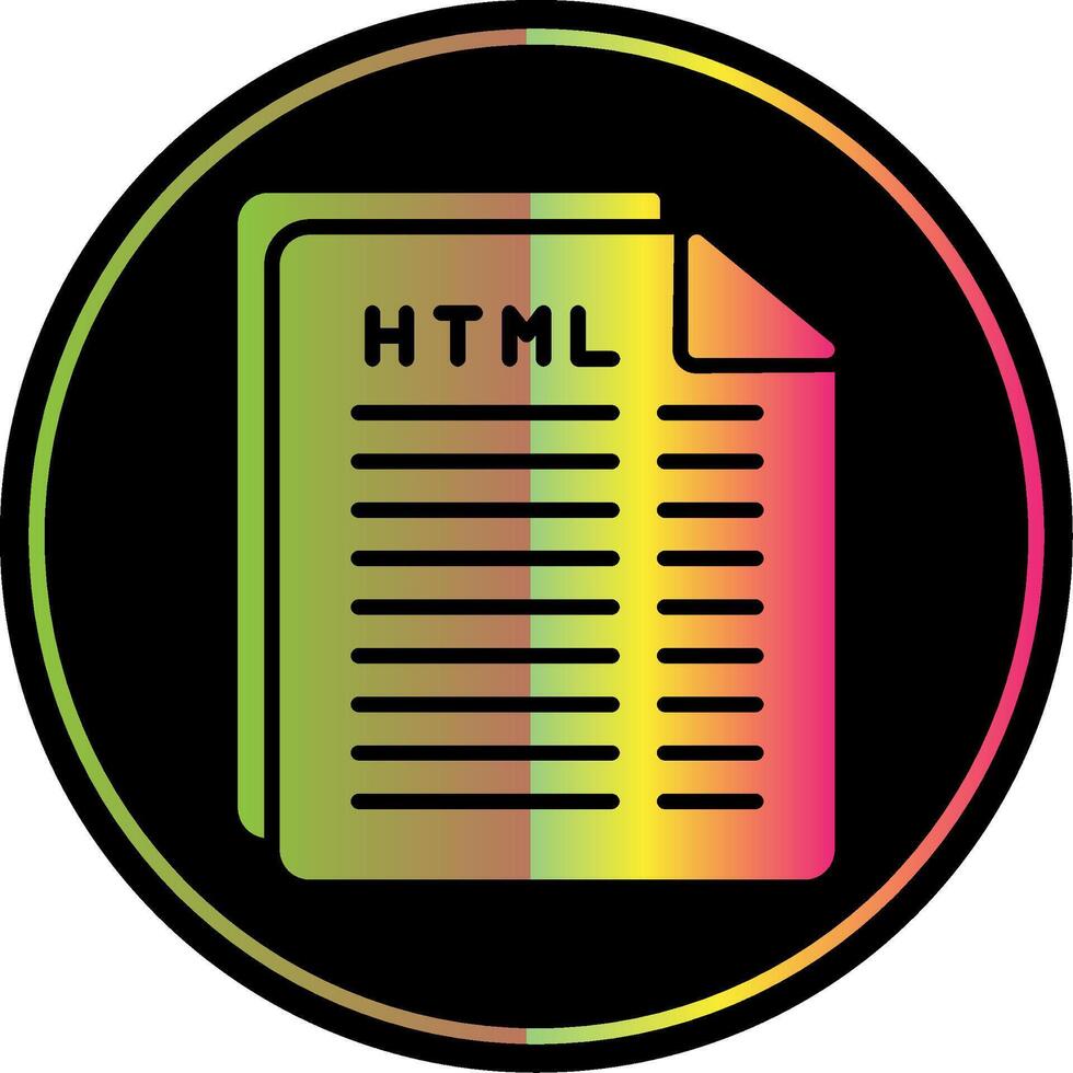 html fichier glyphe dû Couleur icône conception vecteur