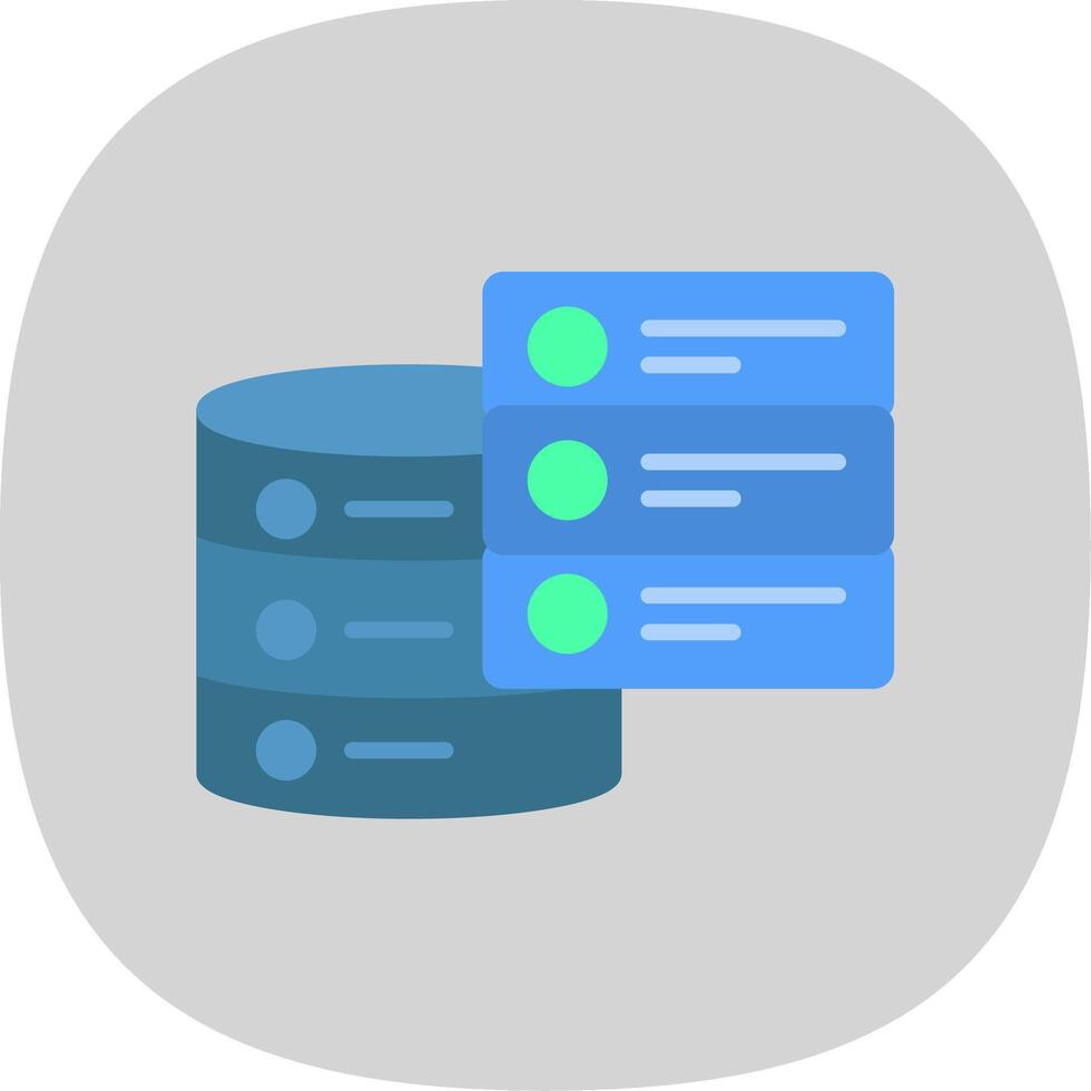 bases de données plat courbe icône conception vecteur