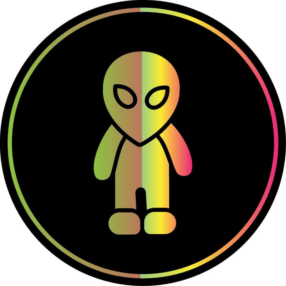 extraterrestre glyphe dû Couleur icône conception vecteur