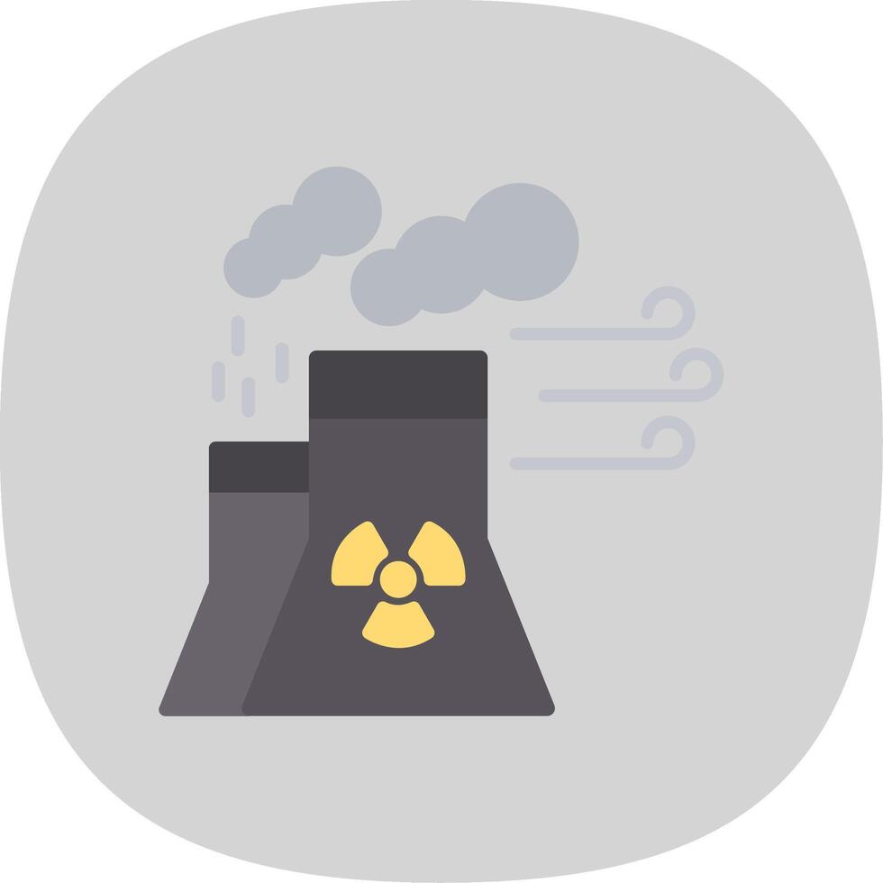 nucléaire Puissance plat courbe icône conception vecteur